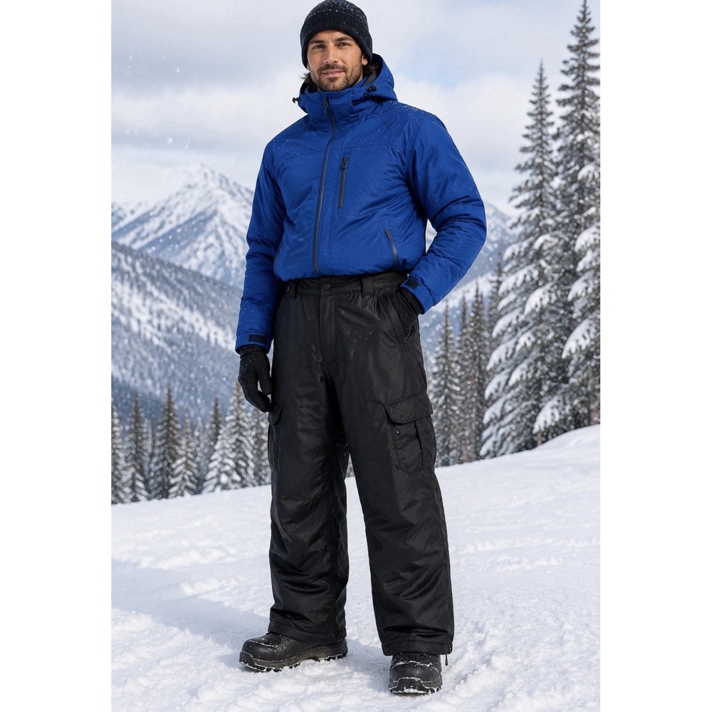 Arctic Quest Men's Snow Sports Cargo Pants in Black, Size Small